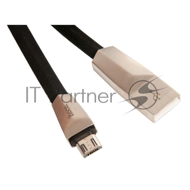 Кабель USB HOCO x4 Zinc для Micro USB, 2.4А, длина 1.2м, черный