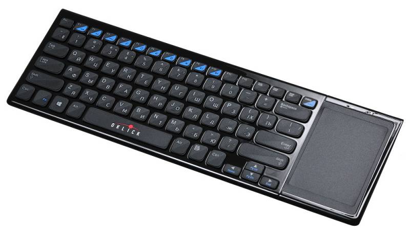 Клавиатура беспроводная Oklick 850ST черный USB slim Multimedia Touch