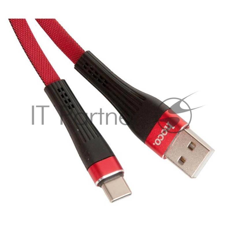 Кабель USB HOCO U39 Slender для Type-C, 2.4А, длина 1.2м, красный