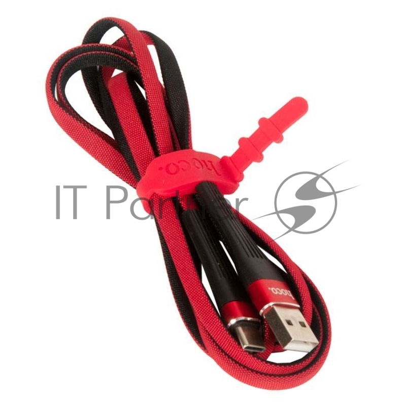 Кабель USB HOCO U39 Slender для Type-C, 2.4А, длина 1.2м, красный