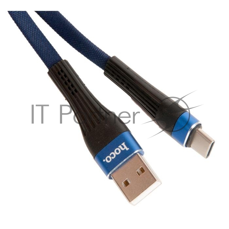 Кабель USB HOCO U39 Slender для Type-C, 2.4А, длина 1.2м, синий