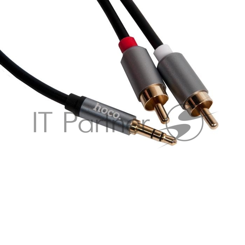 Аудиокабель HOCO UPA10 2xRCA - jack 3.5mm, 1.5м, серый