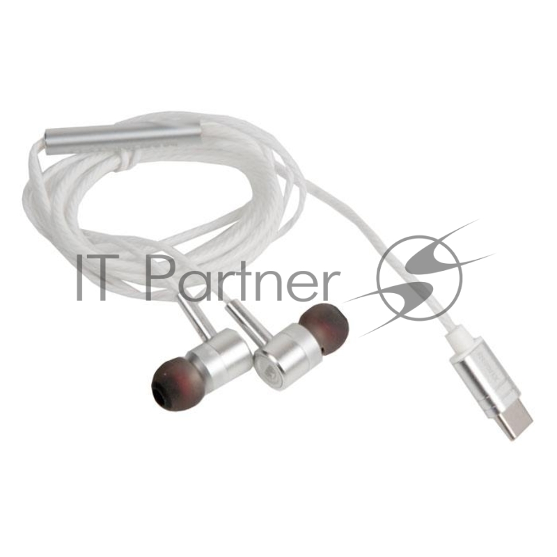 Наушники REMAX MONSTER RM-598a Metal Wired Earphone микрофон, подключение Type-C, серебристый