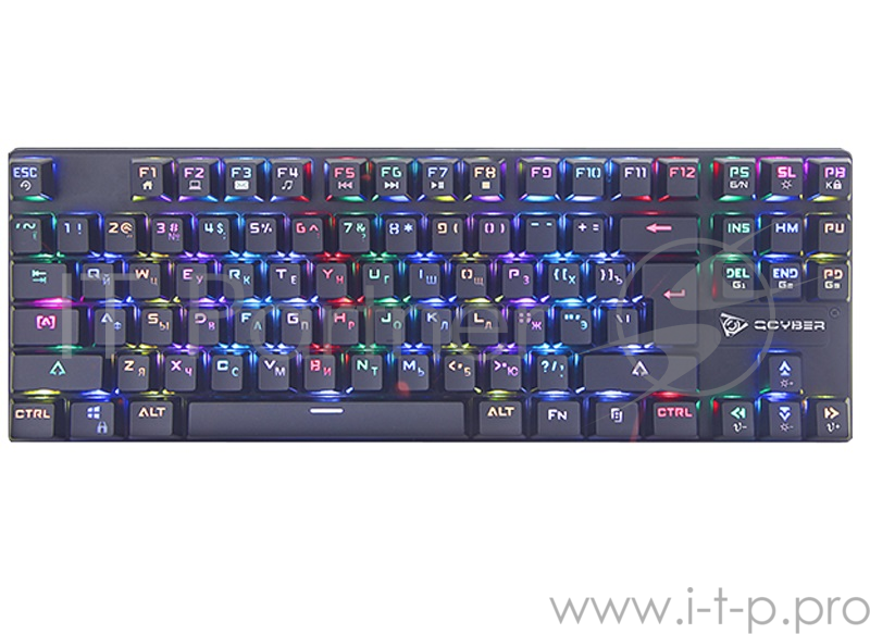 Клавиатура механическая игровая QCYBER DOMINATOR TKL(QC-03-008DV01), короткая, свитчи RED, RGB подсв