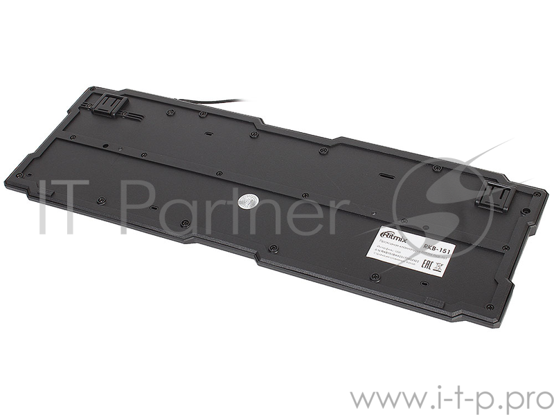 Клавиатура проводная Ritmix RKB-151 Black, Кл:107 + 16 доп. мультимедийных, Длина кабеля: 130 см, Цв