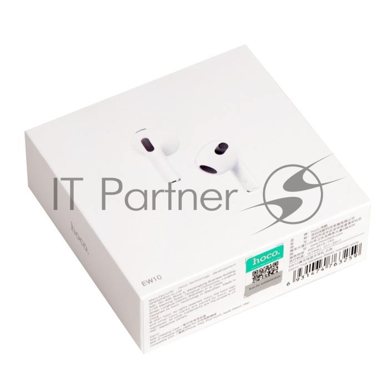 Наушники HOCO EW10 беспроводные оригинальной серии с док станцией TWS, BT 5.1 белый