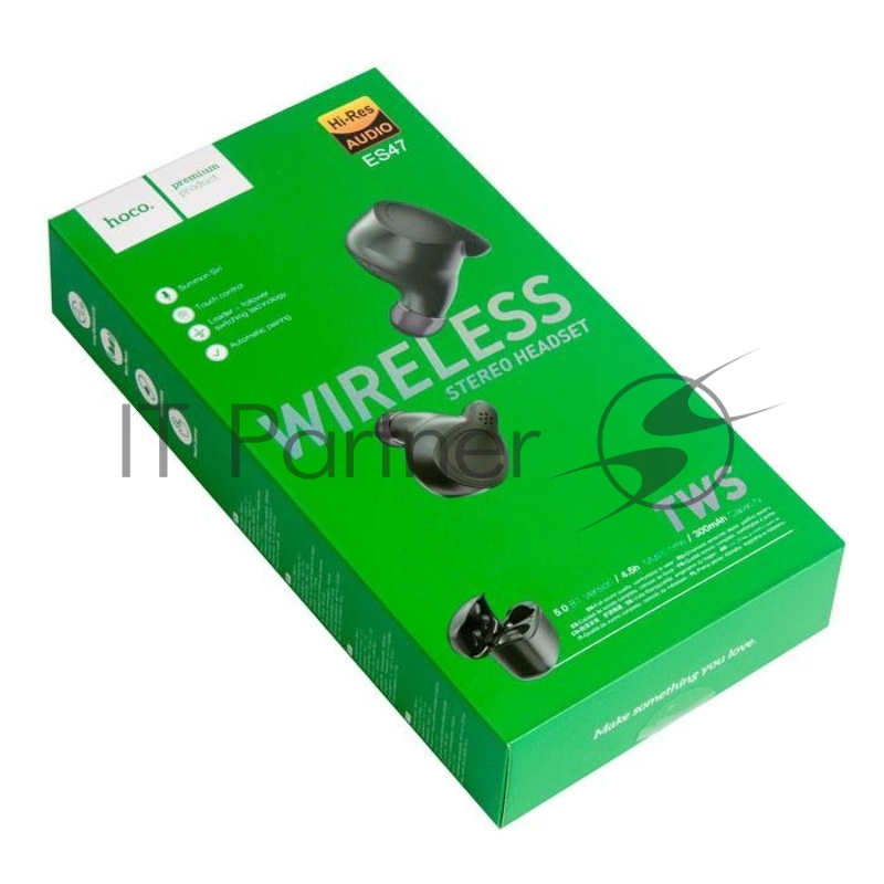 Наушники HOCO ES47 Shelly беспроводные оригинальной серии с док станцией TWS, BT 5.0, зеленый