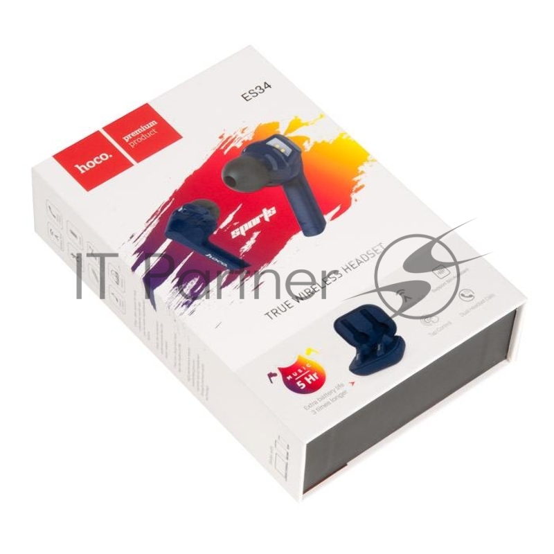 Наушники HOCO ES34 Pleasure wireless headset беспроводные с док станцией, синий