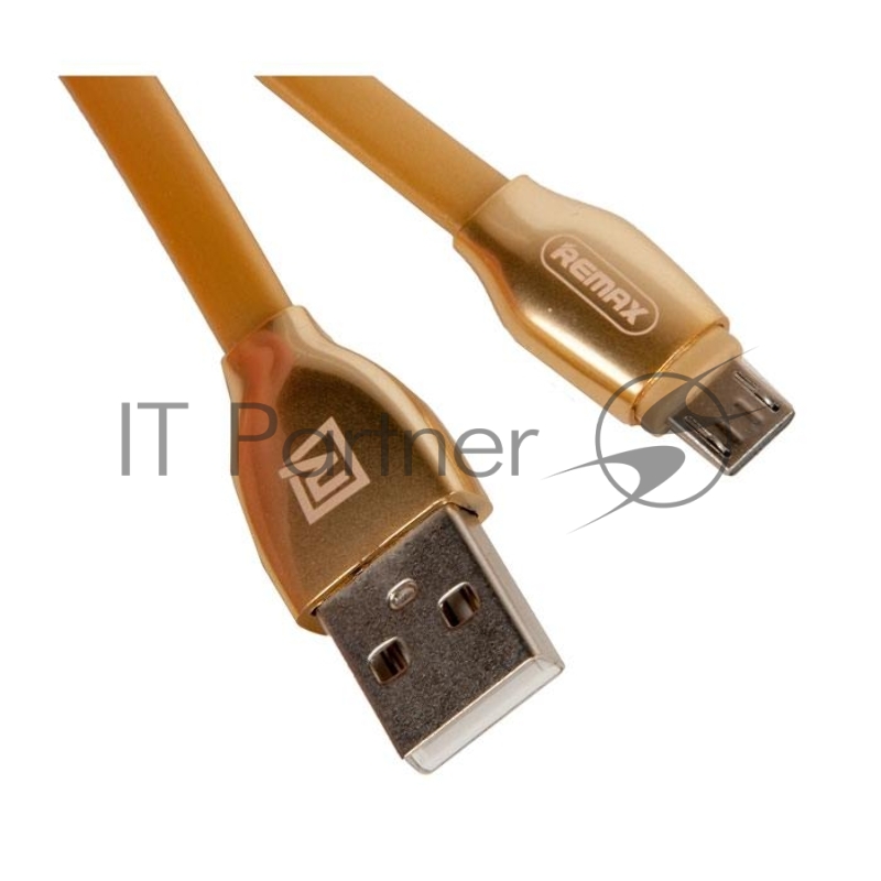 Кабель USB 2.0A REMAX micro Laser LED RC-035m 1м, золотой