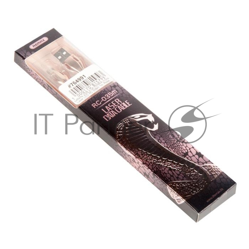 Кабель USB 2.0A REMAX micro Laser LED RC-035m 1м, Rose Gold