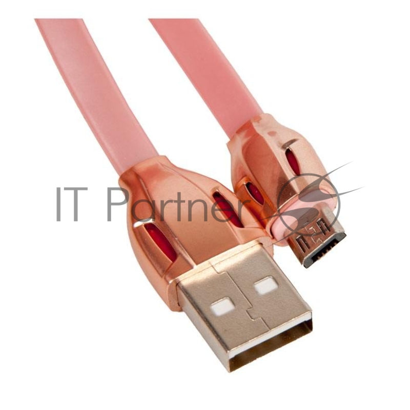 Кабель USB 2.0A REMAX micro Laser LED RC-035m 1м, Rose Gold