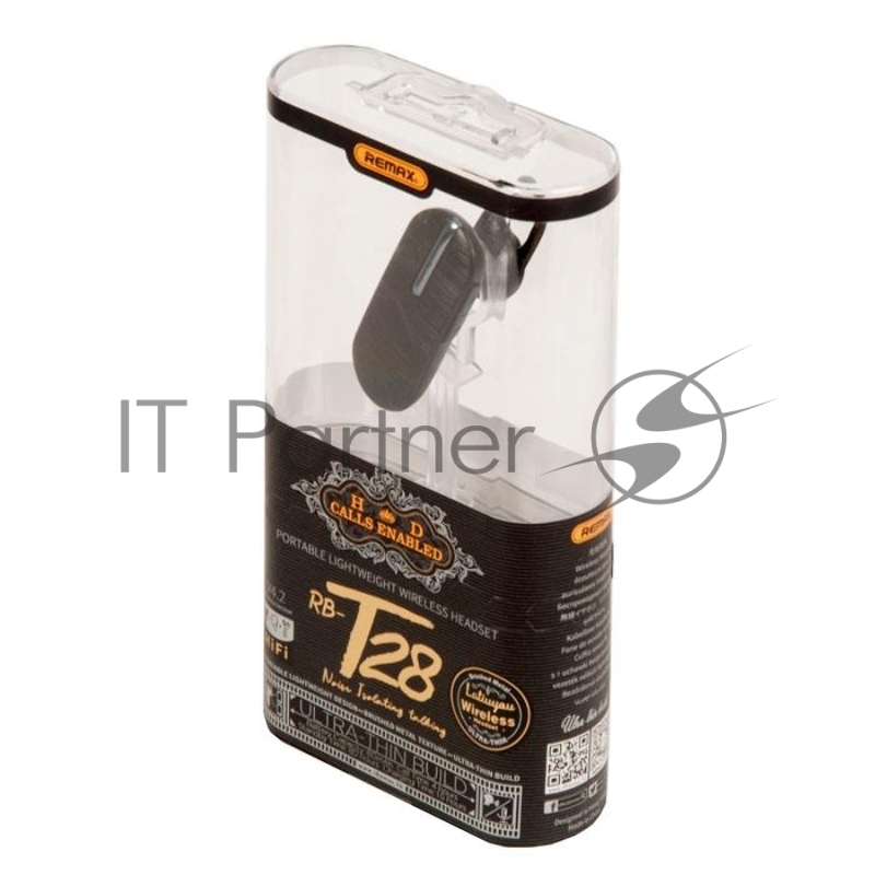 Гарнитура REMAX RB-T28 Bluetooth 4.2, 80 мАч, черный