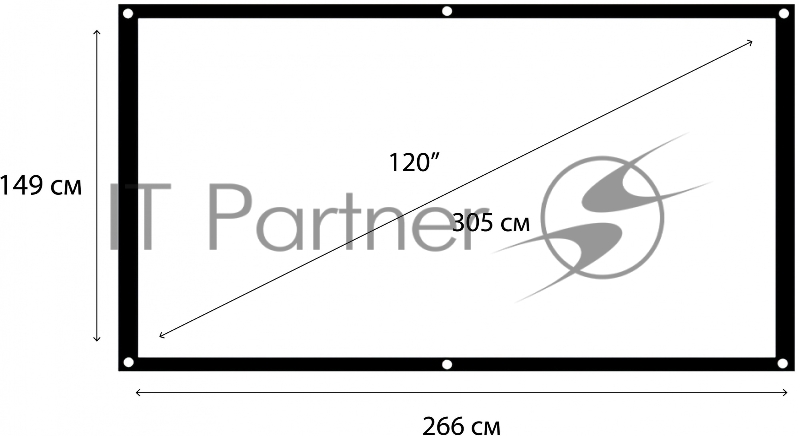 Экран 149x266см HIPER CINEMA SFW 16x9-120 16:9 настенный рулонный