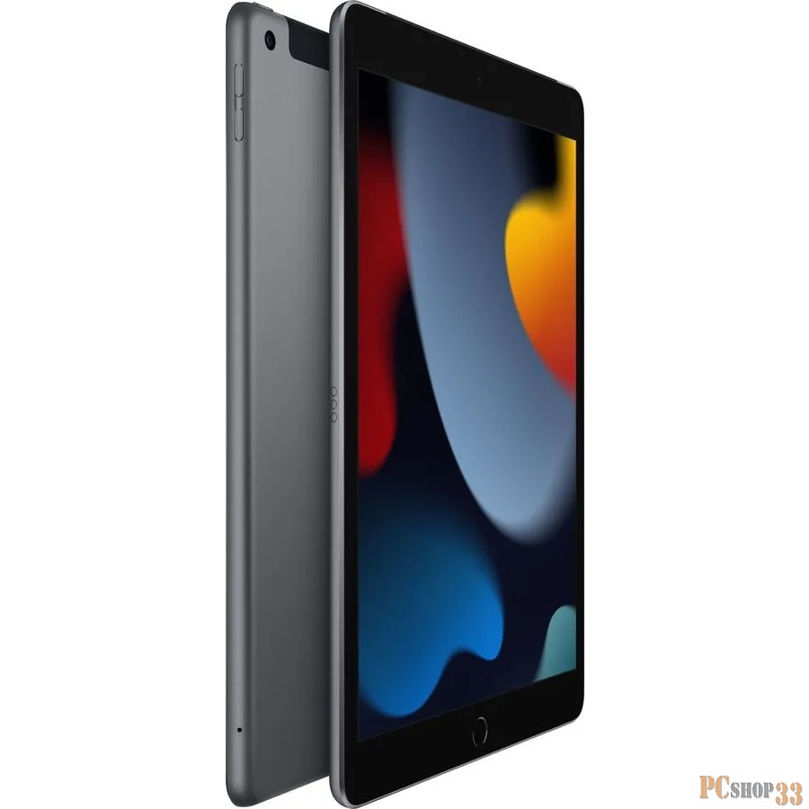 Планшет Apple iPad 2021 A2604 A13 Bionic 6С ROM64Gb 10.2 IPS 2160x1620 3G 4G iOS серый космос 8Mpix 12Mpix BT GPS WiFi Touch 9hr