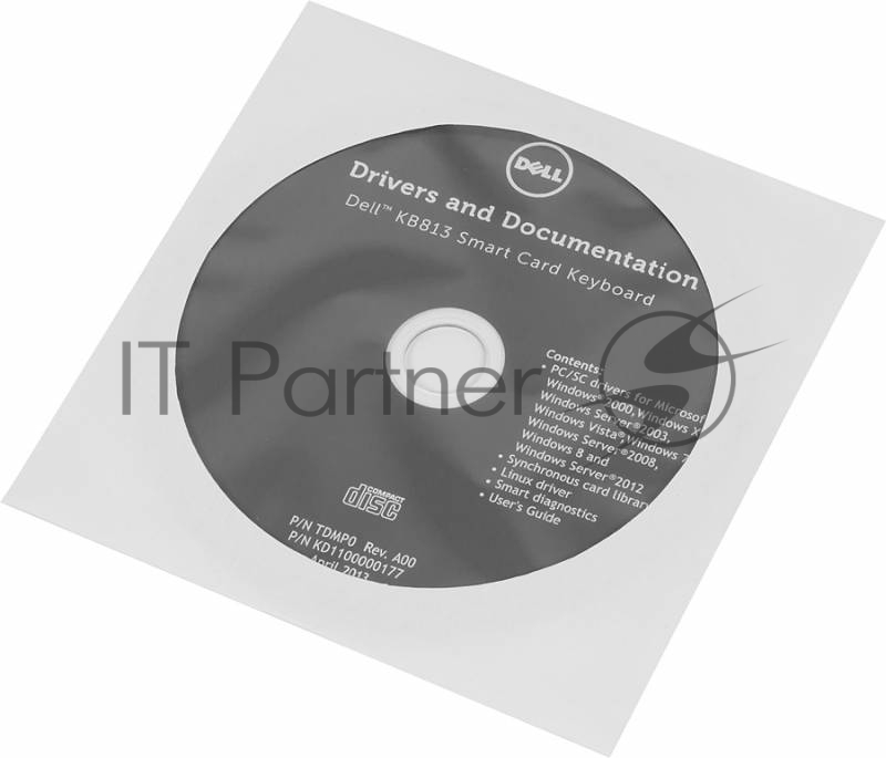 Клавиатура Dell KB-813 with SmartCardReader черный USB для ноутбука (подставка для запястий)