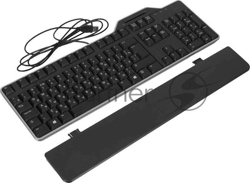 Клавиатура Dell KB-813 with SmartCardReader черный USB для ноутбука (подставка для запястий)
