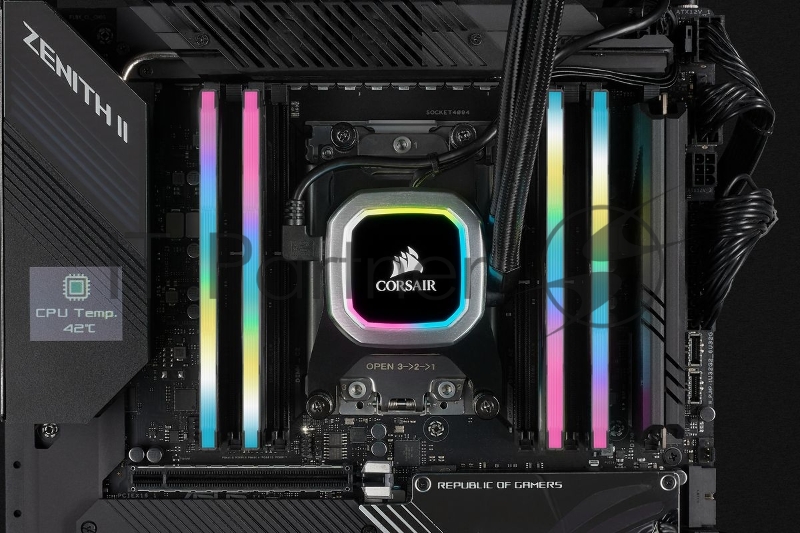 Память DDR4 4x32Gb 3200MHz Corsair CMH128GX4M4E3200C16 Vengeance RGB Pro SL RTL PC4-25600 CL16 DIMM 288-pin 1.35В Intel