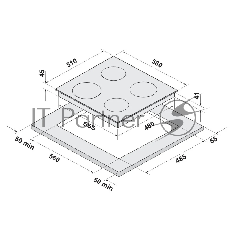 Электрическая варочная поверхность KRONA LUNA 60 BL/S K