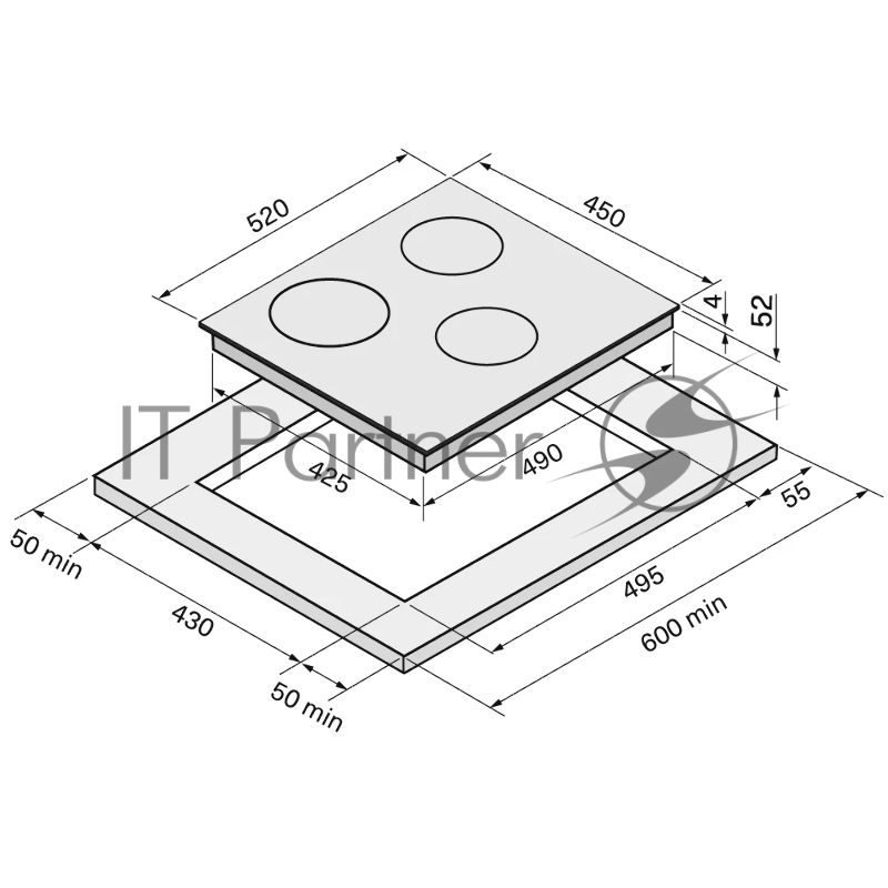 Индукционная варочная поверхность KRONA VENTO 45 IV B