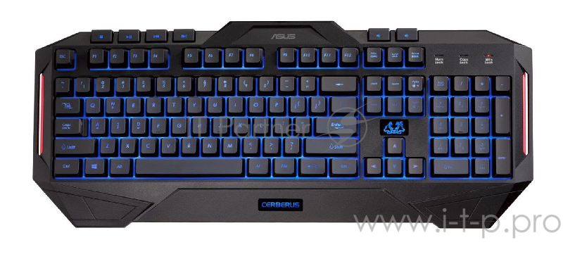 Клавиатура Asus CERBERUS черный USB Multimedia LED