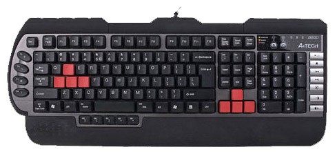 Клавиатура A4 X7-G800MU черный/серый PS/2 Multimedia Gamer (подставка для запястий)