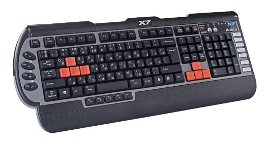 Клавиатура A4 X7-G800MU черный/серый PS/2 Multimedia Gamer (подставка для запястий)