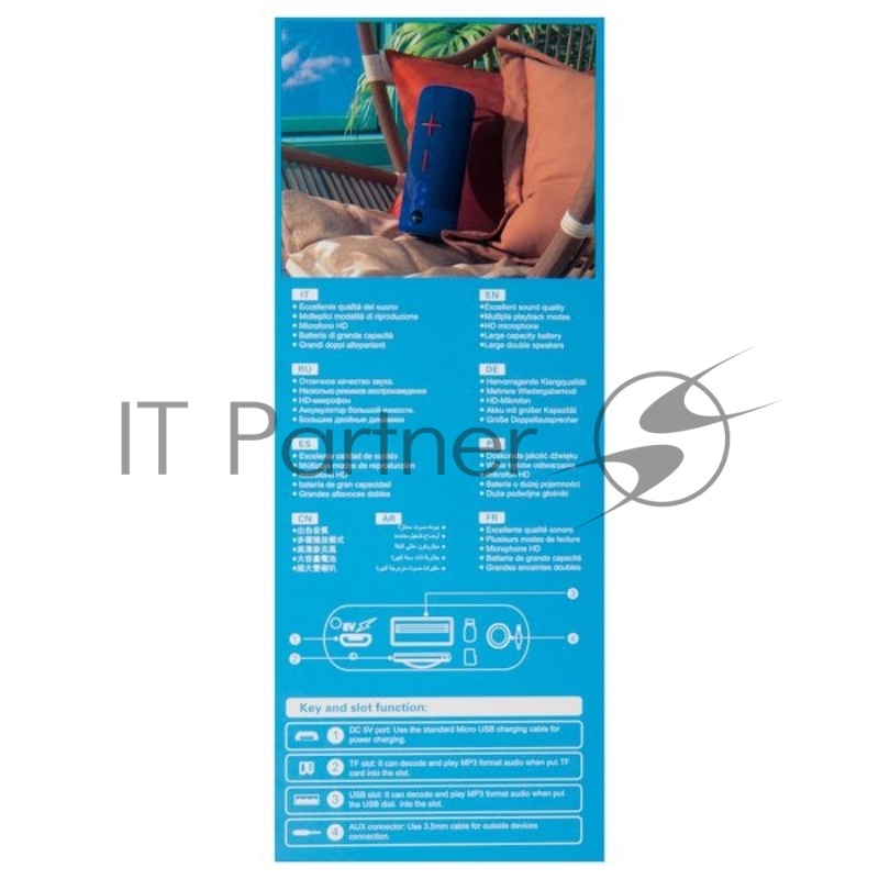 Портативная колонка bluetooth Borofone BR19 Euphony sports speaker, синий