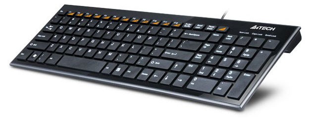Клавиатура A4 KX-100 черный USB slim Multimedia
