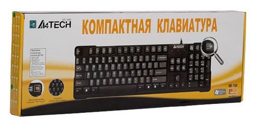 Клавиатура A4 KR-750 черный USB