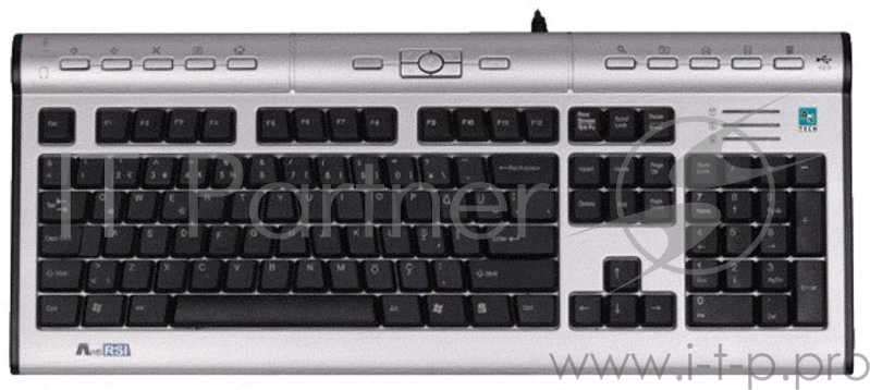 Клавиатура A4 KLS-7MUU серебристый/черный USB slim Multimedia