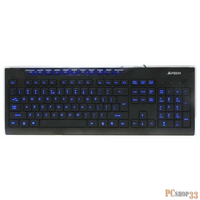 Клавиатура A4 KD-800L черный USB slim Multimedia LED