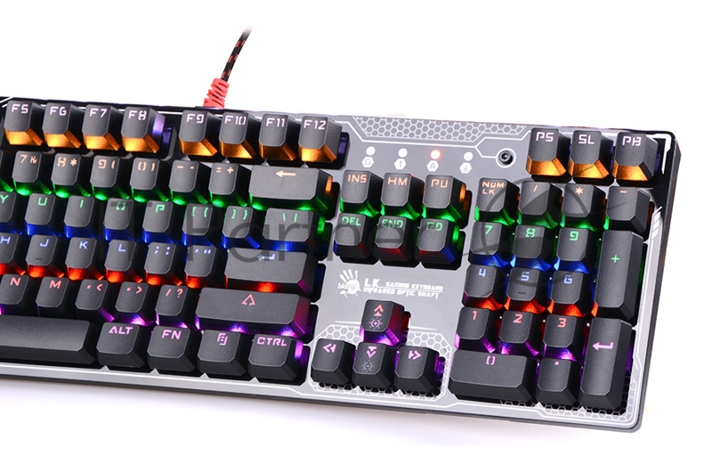Клавиатура A4 Bloody B810R серый/черный USB Gamer LED
