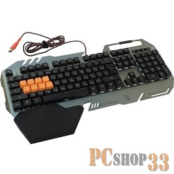 Клавиатура A4 Bloody B418 серый USB Multimedia Gamer LED (подставка для запястий)