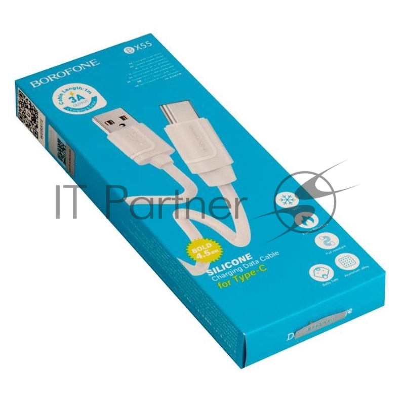 Кабель USB BOROFONE BX55 для Type-C, 3.0A, длина 1м, белый