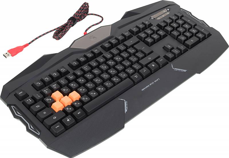 Клавиатура A4 Bloody B254 черный USB Multimedia Gamer LED