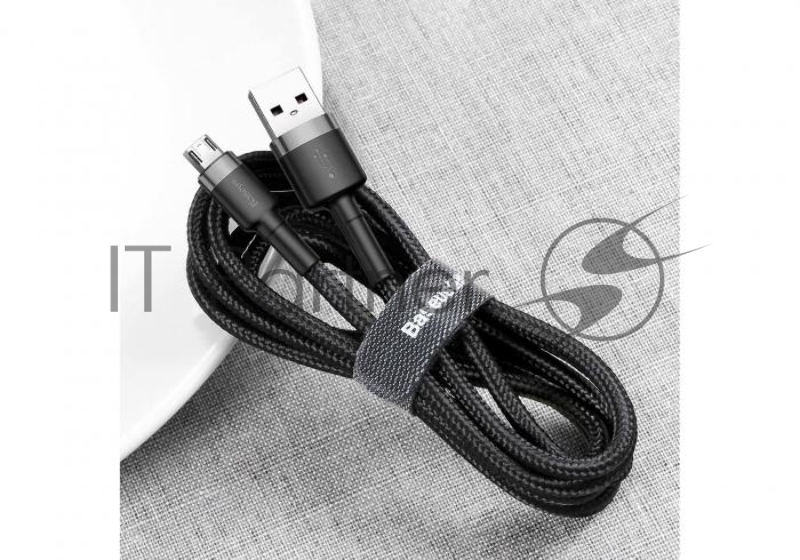 Кабель USB BASEUS Cafule, Micro-USB, 2.4А, длина 1.0 м, черный