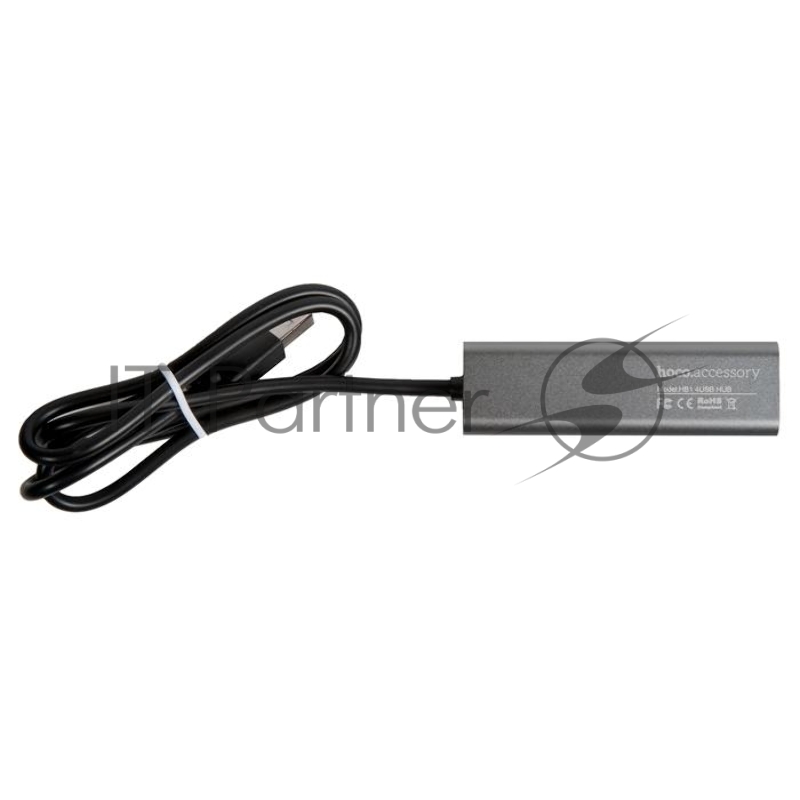 Переходник разветвитель Hoco HB1 USB - 4USB (USB 2.0 - 480 Мбит/с), 0.8 м, серый