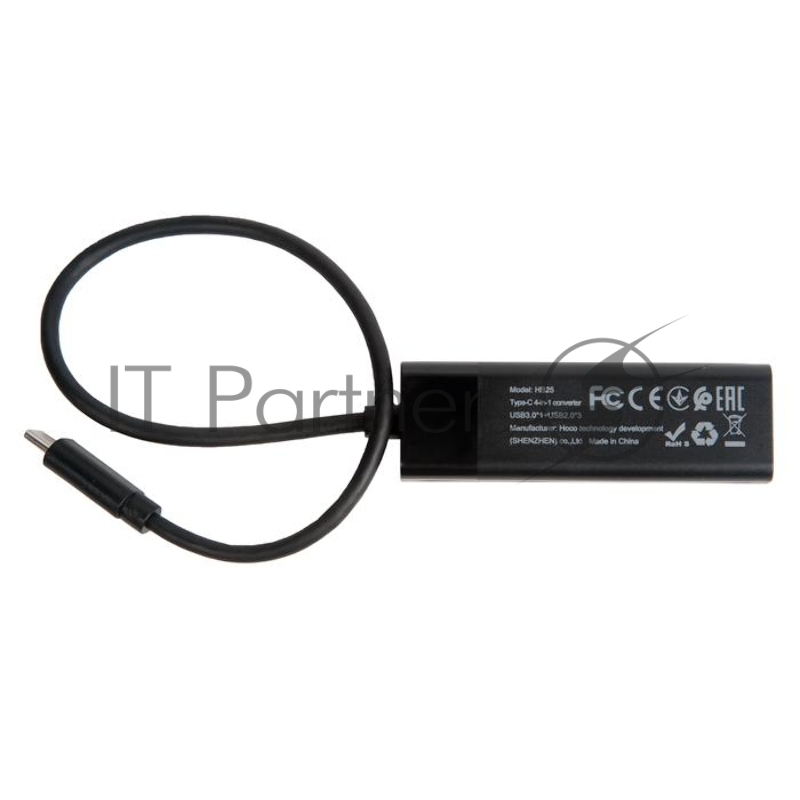 Переходник разветвитель Hoco HB25 Easy Mix, Type-C - 1*USB3.0 + 3*USB2.0, черный