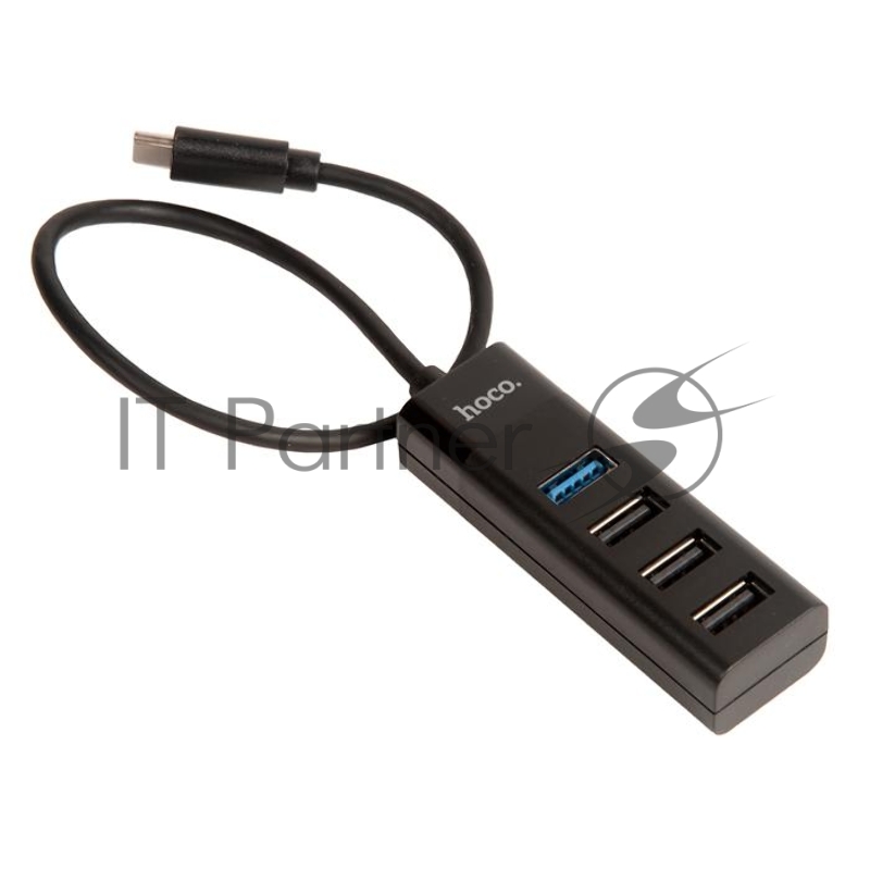 Переходник разветвитель Hoco HB25 Easy Mix, Type-C - 1*USB3.0 + 3*USB2.0, черный