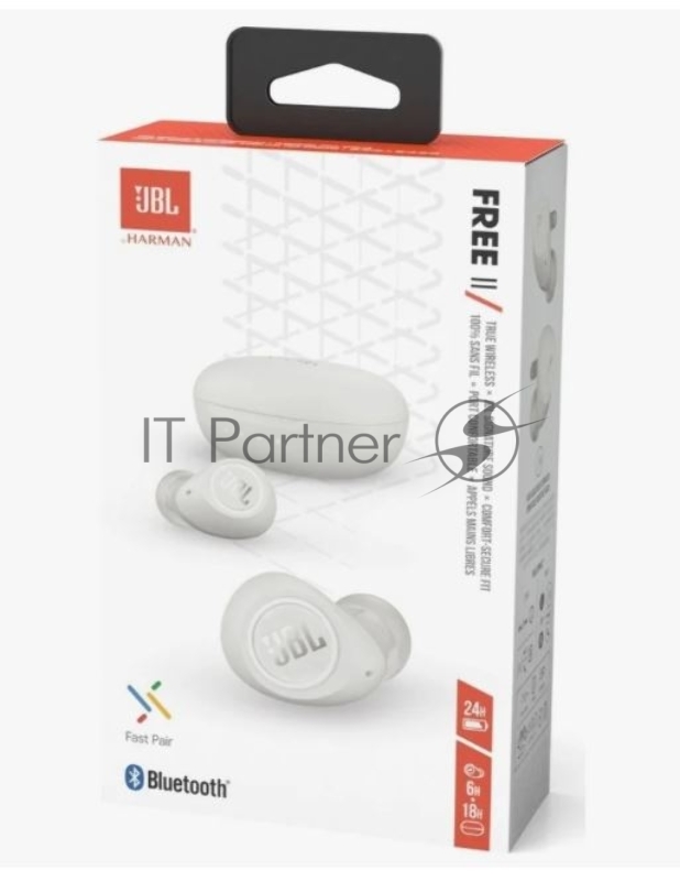 Наушники-гарнитура JBL Free II (вкладыши), белый