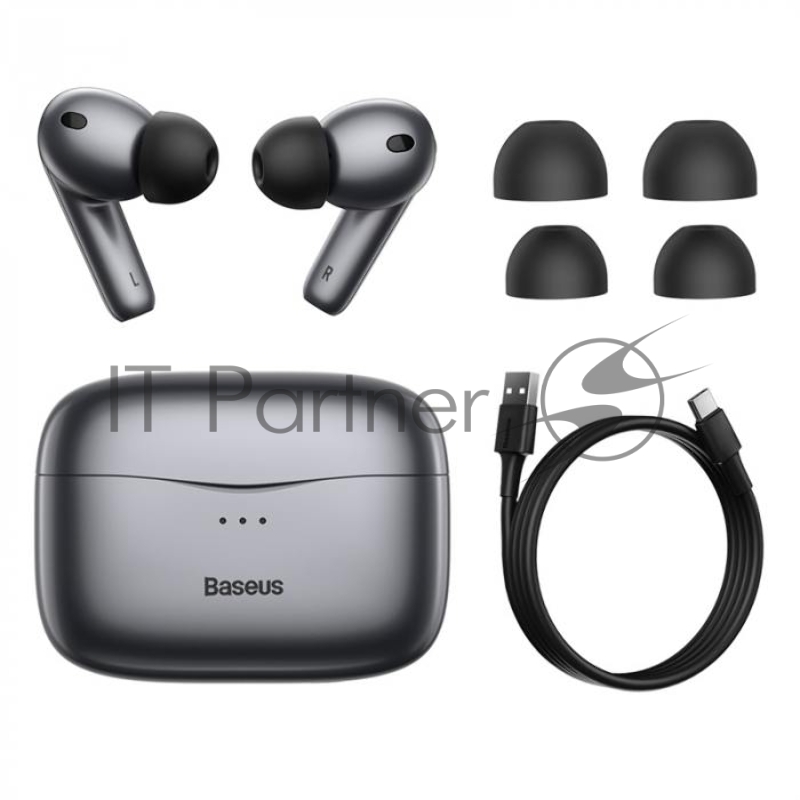 Наушники BASEUS SIMU S2, ANC, беспроводные, BT 5.0, серый
