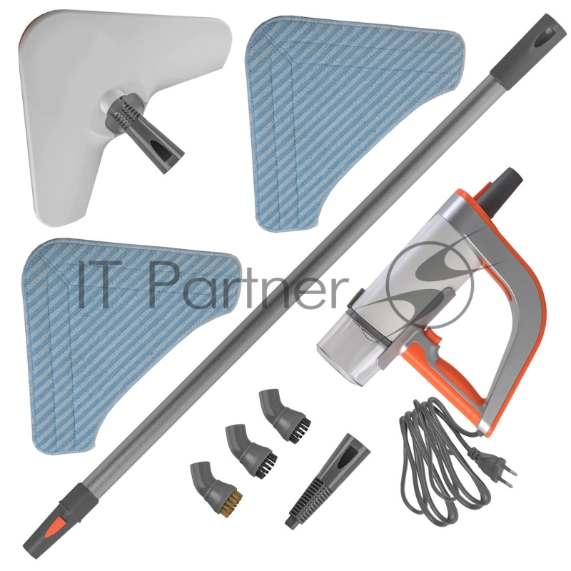 Паровая швабра Endever Odyssey Q-621, белый/оранжевый цвет, 1500 Вт, объем резервуара 0,35 л, подача пара 35 г/мин, по 4 шт/уп