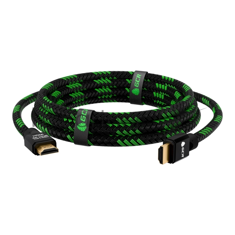 Кабель 1.5m GCR HDMI 2.0, BICOLOR нейлон, AL корпус черный, HDR 4:2:2, Ultra HD, 4K 60 fps 60Hz/5K*30Hz, 3D, AUDIO, 18.0 Гбит/с, 28AWG. GCR-52161