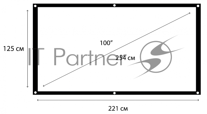 Экран Hiper 125x221см Cinema SFW 16x9-100 16:9 настенный рулонный
