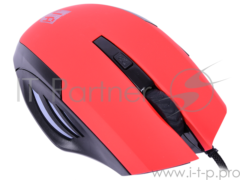 Проводная мышь Jet.A Comfort OM-U54 LED красная (800/1200/1600/2400dpi, 5 кнопок, LED-подсветка,USB)