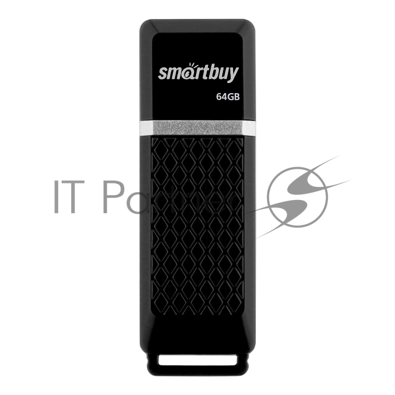 Флеш-диск 64GB SMARTBUY Quartz USB 2.0, черный, SB64GBQZ-K