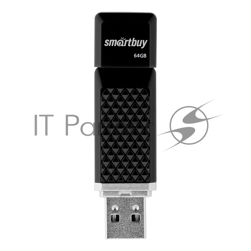 Флеш-диск 64GB SMARTBUY Quartz USB 2.0, черный, SB64GBQZ-K