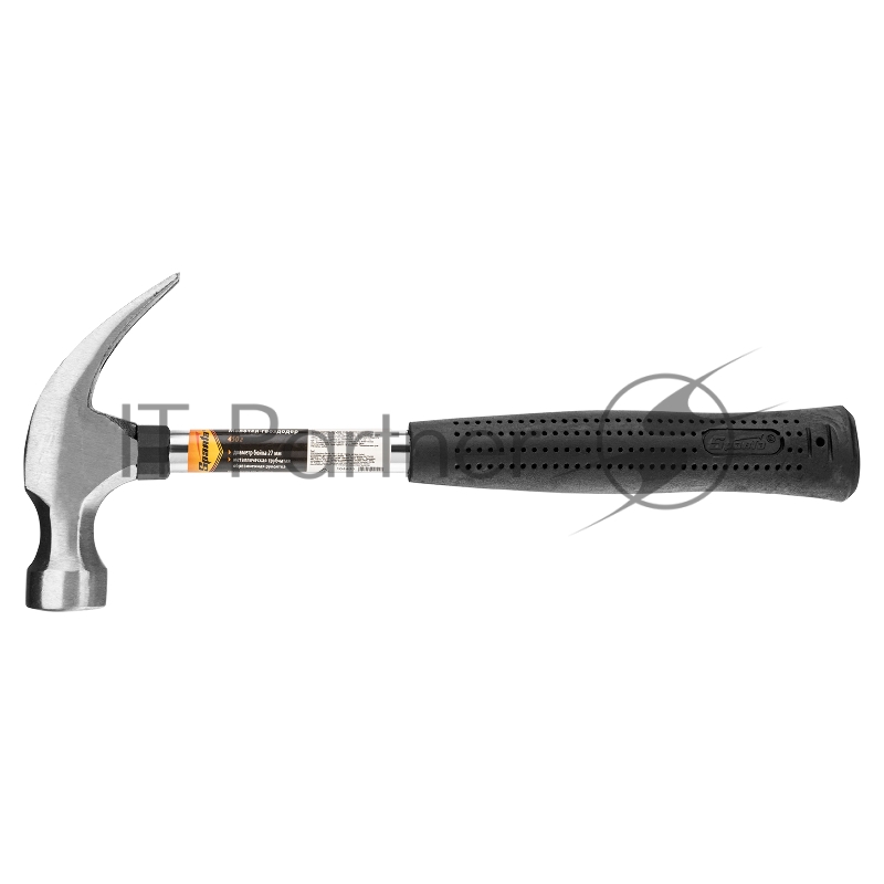 Молоток-гвоздодер, 450 г, SPARTA, круглый боек, металлическая трубчатая обрезиненная рукоятка, 104405