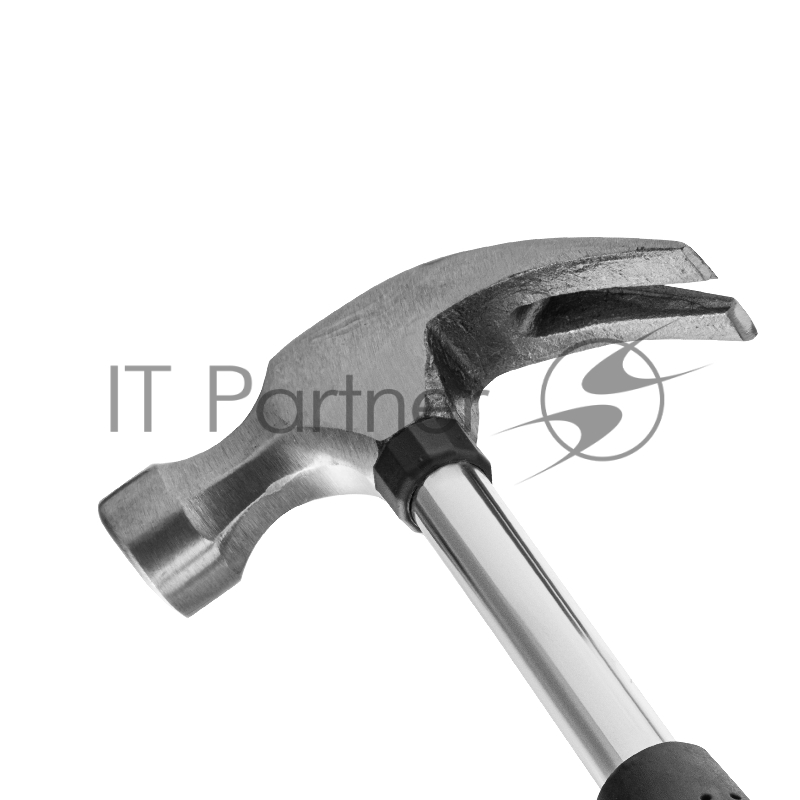 Молоток-гвоздодер, 450 г, SPARTA, круглый боек, металлическая трубчатая обрезиненная рукоятка, 104405