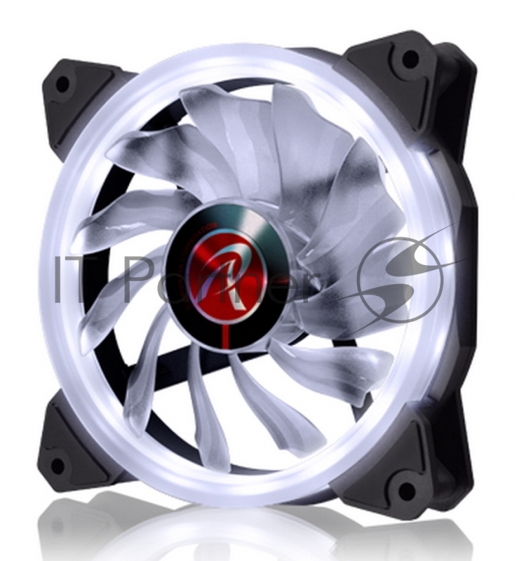 Вентилятор в корпус Raijintek IRIS 12 WHITE 0R400039 (Singel LED fan, 1pcs/pack),12025 LED PWM fan, O-type LED brings visible color & brightness, Anti-vibration rubber pads in all four corners, Optimized fan blade design / 15pcs LED / Mesh cable, whi